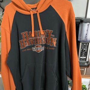 Mens Harley Davidson hooded sweatshirt.